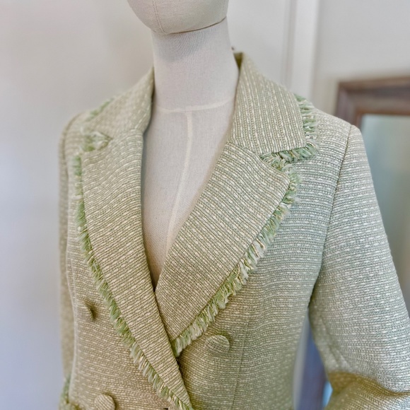 NWT HOUSE OF HARLOW 1960 Pistachio Tweed Blazer - Picture 8 of 12